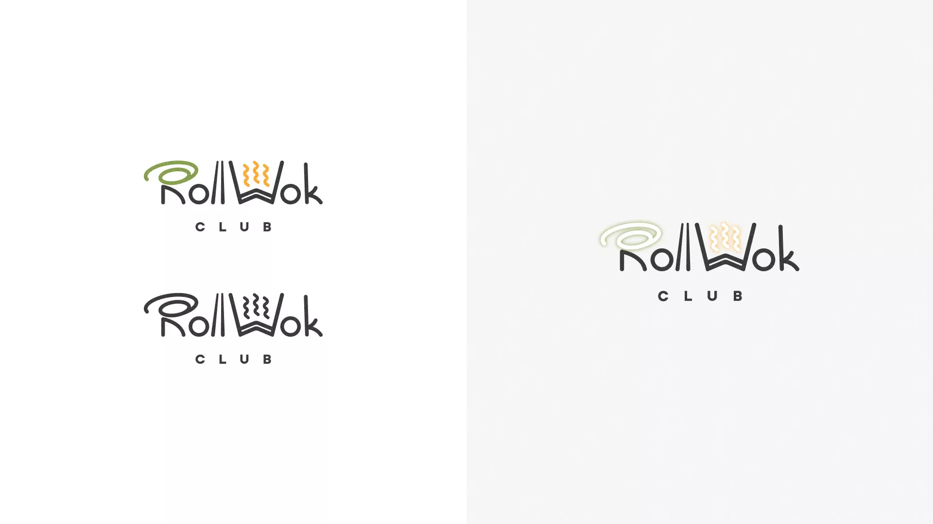 Разработка логотипа и фирменного стиля суши-бара «Roll Wok Club» в Урае